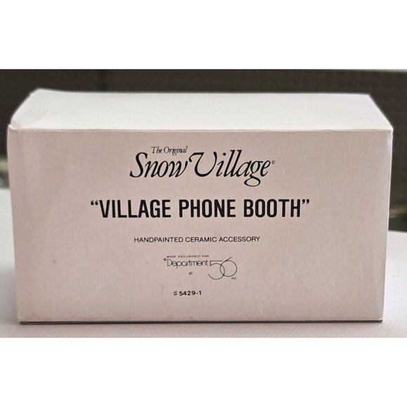 The Original Snow Village "Village Phone Booth" Handpainted Ceramic Accessory Ch - Picture 3 of 7